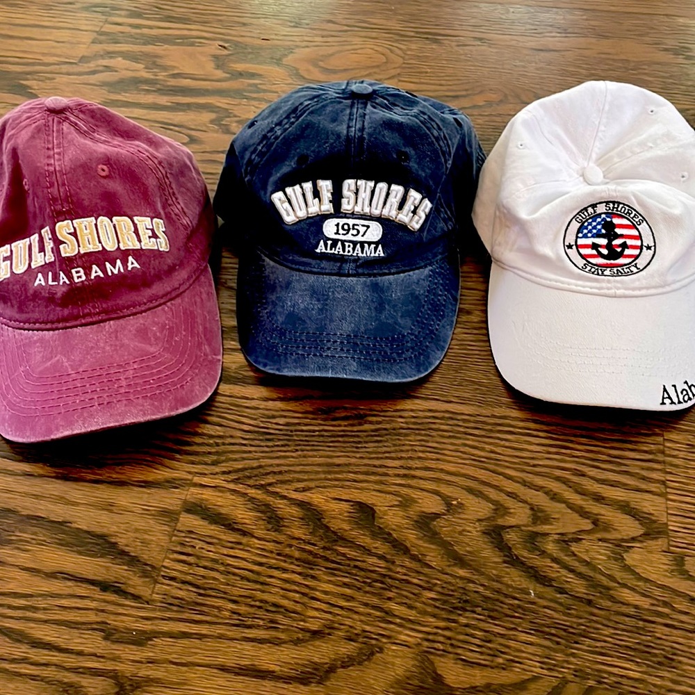 Bundle of 3 Gulf Shores Alabama ball caps